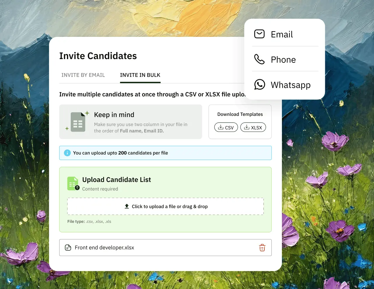 Post a role or invite candidates.