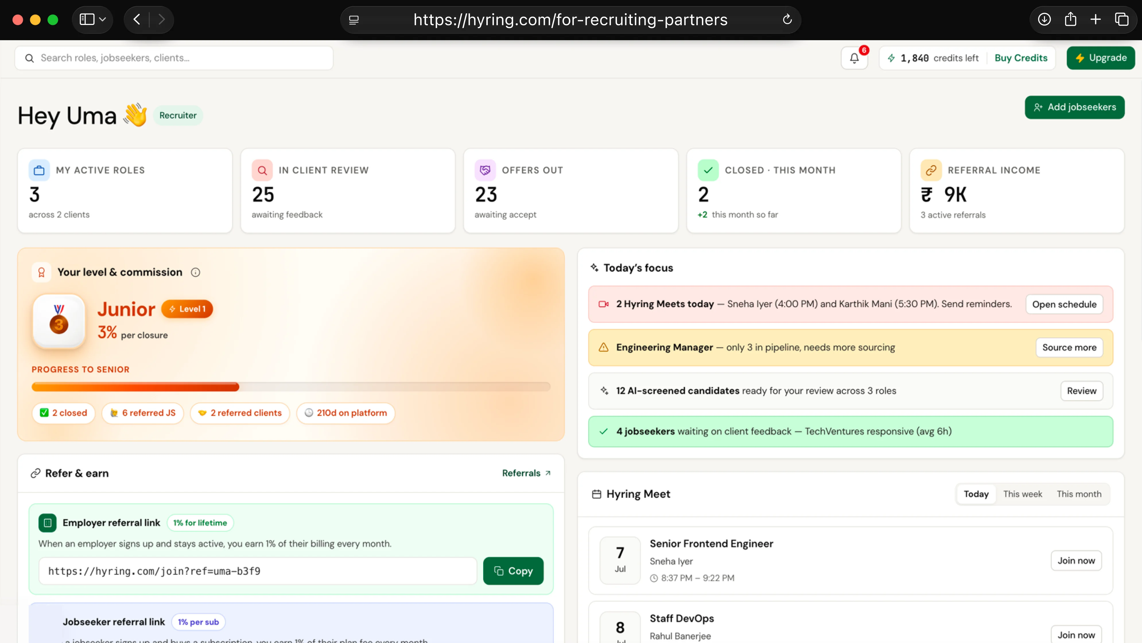 Recruiting partner portal